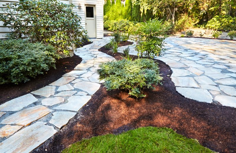 Walkway with Paver Borders